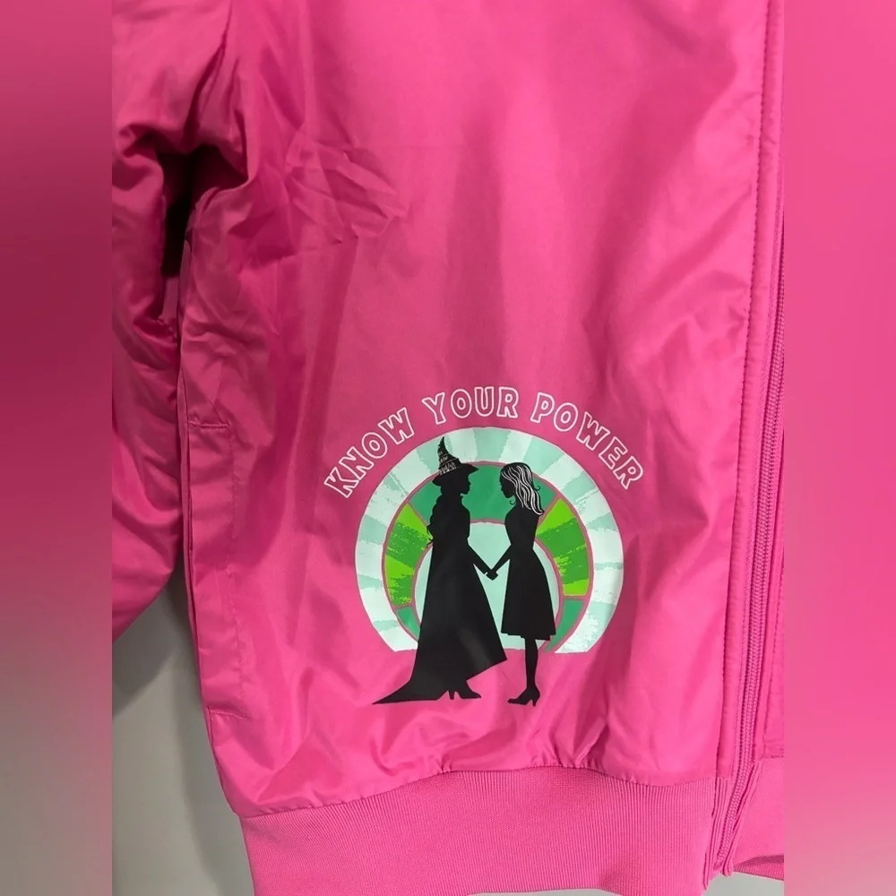 Wicked Youth Girls Full-Zip Pink Mid-weight Ruched Bomber Jackets 10/12